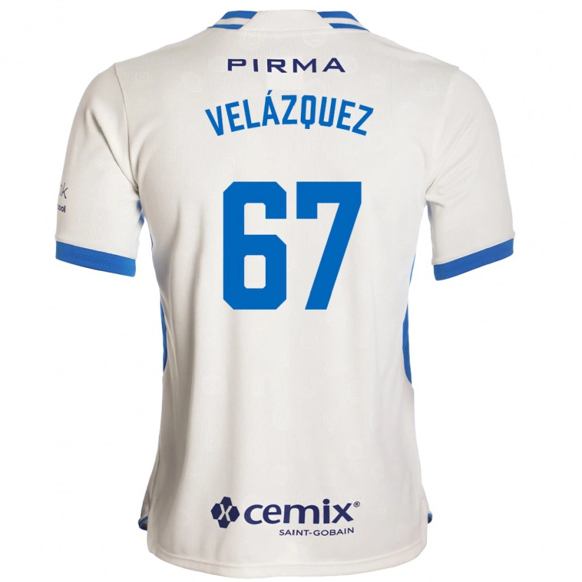 Danxen Mænd Jaziel Mendoza #67 Hvid Blå Rød Udebane Spillertrøjer 2026/27 Trøje T-Shirt