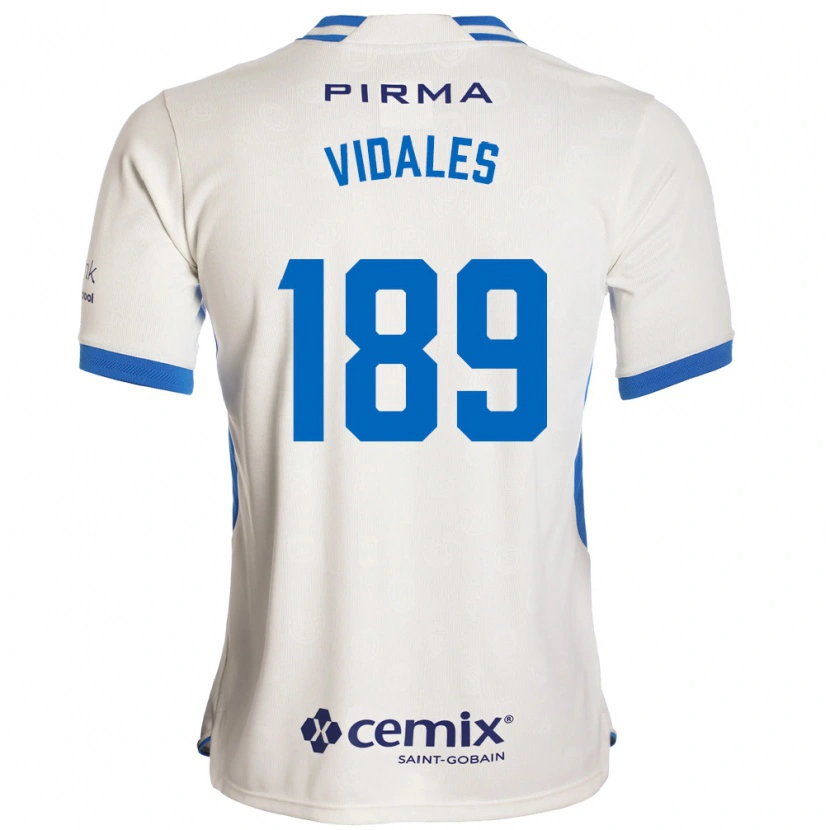 Danxen Mænd Álvaro Vidales #189 Hvid Blå Rød Udebane Spillertrøjer 2026/27 Trøje T-Shirt