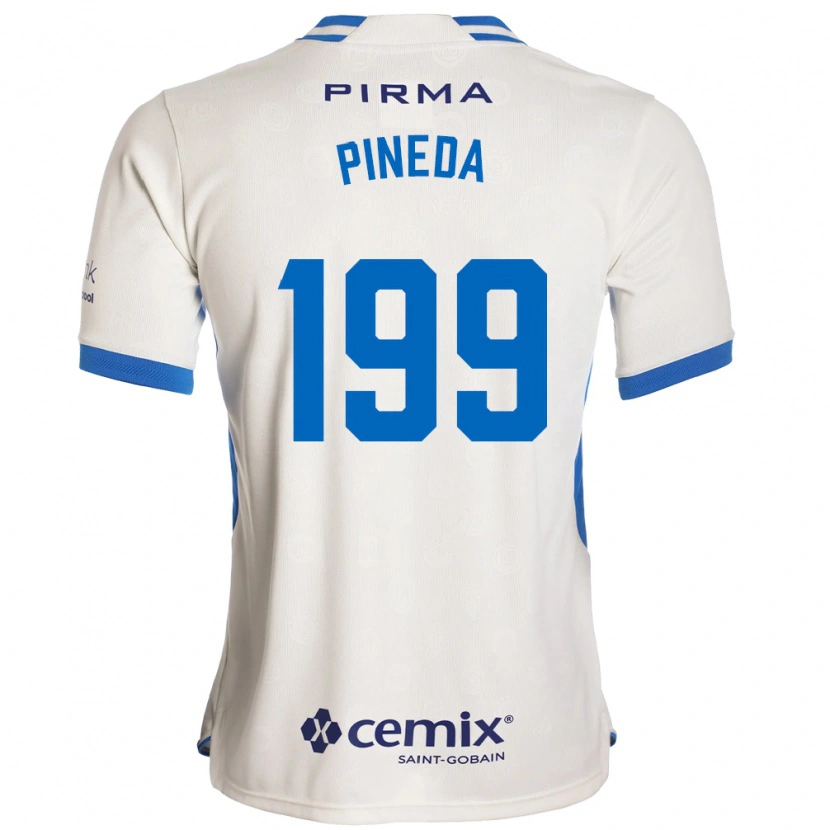 Danxen Mænd Zadiel Pineda #199 Hvid Blå Rød Udebane Spillertrøjer 2026/27 Trøje T-Shirt