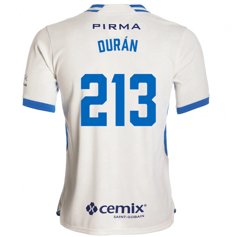 Danxen Mænd Jeyson Durán #213 Hvid Blå Rød Udebane Spillertrøjer 2026/27 Trøje T-Shirt