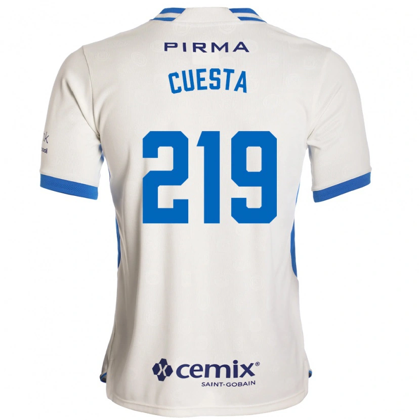 Danxen Mænd Íñigo Cuesta #219 Hvid Blå Rød Udebane Spillertrøjer 2026/27 Trøje T-Shirt