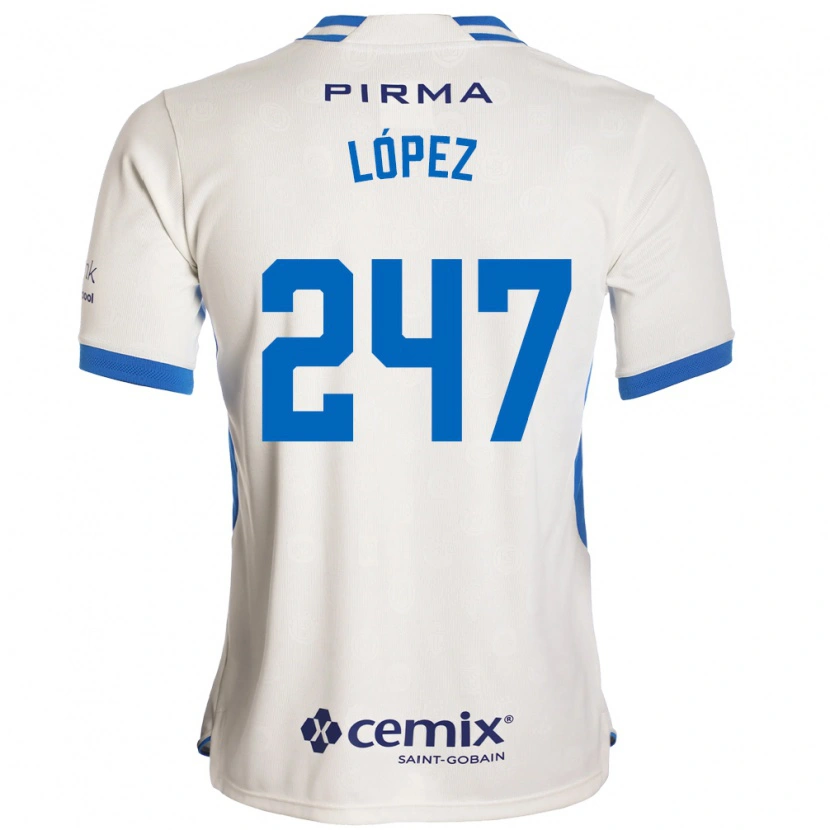 Danxen Mænd Santiago López #247 Hvid Blå Rød Udebane Spillertrøjer 2026/27 Trøje T-Shirt