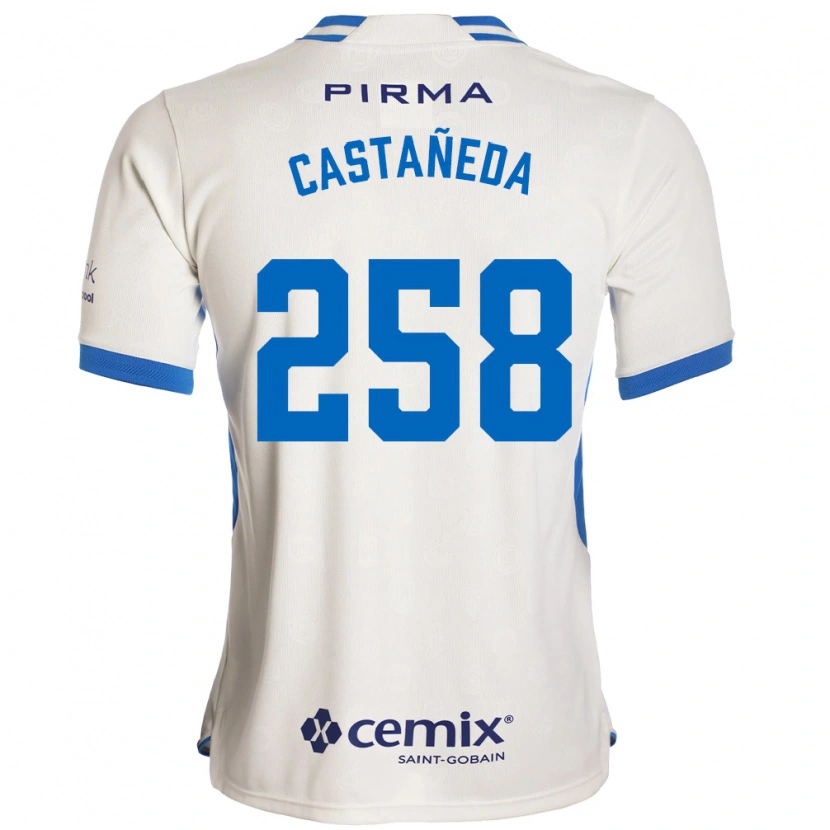 Danxen Mænd Emiliano Castañeda #258 Hvid Blå Rød Udebane Spillertrøjer 2026/27 Trøje T-Shirt