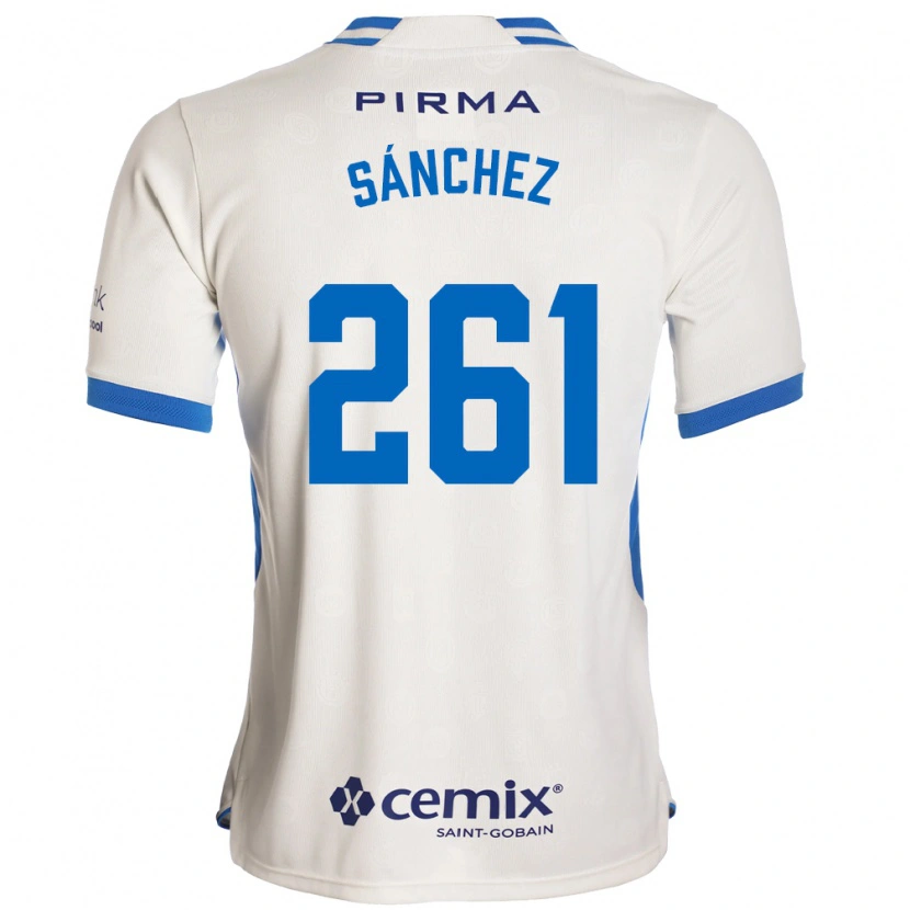 Danxen Mænd Paulo Sánchez #261 Hvid Blå Rød Udebane Spillertrøjer 2026/27 Trøje T-Shirt