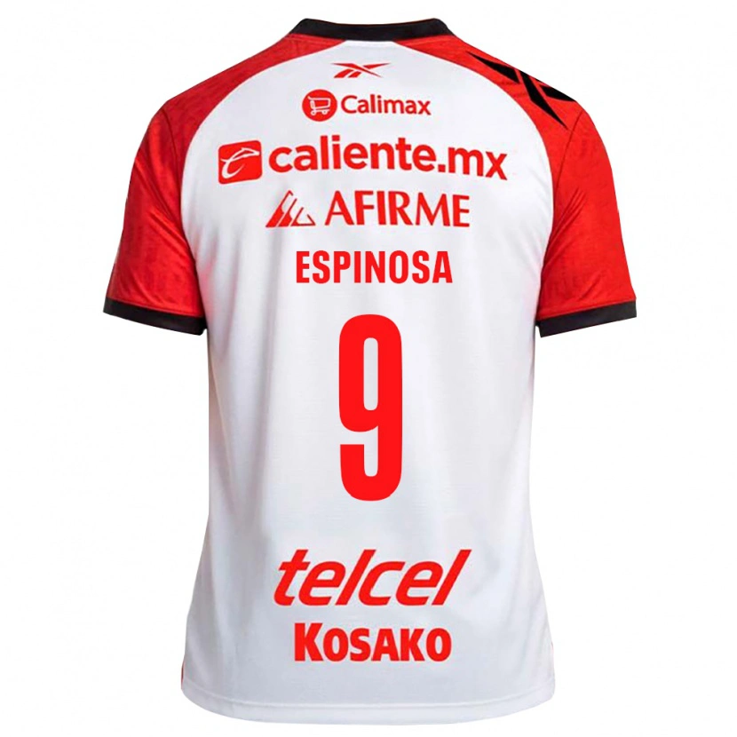 Danxen Mænd Daniela Espinosa #9 Hvid Sort Rød Udebane Spillertrøjer 2026/27 Trøje T-Shirt