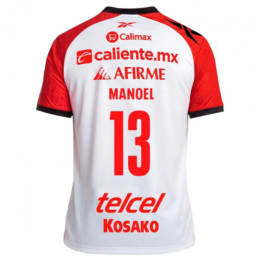 Danxen Mænd Elias Manoel #13 Hvid Sort Rød Udebane Spillertrøjer 2026/27 Trøje T-Shirt