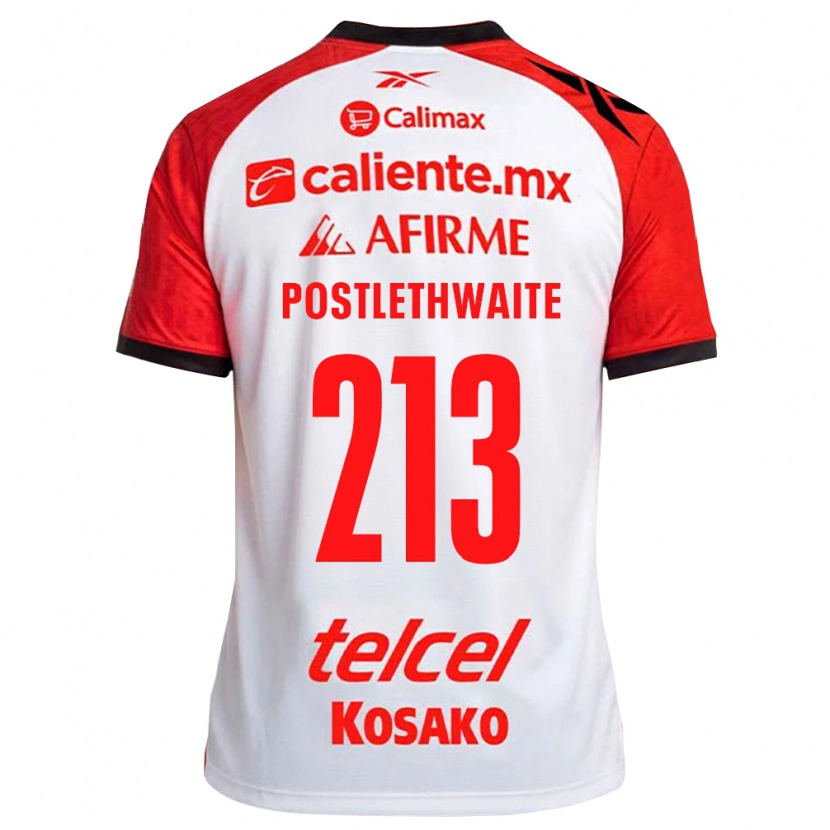 Danxen Mænd Emiliano Postlethwaite #213 Hvid Sort Rød Udebane Spillertrøjer 2026/27 Trøje T-Shirt