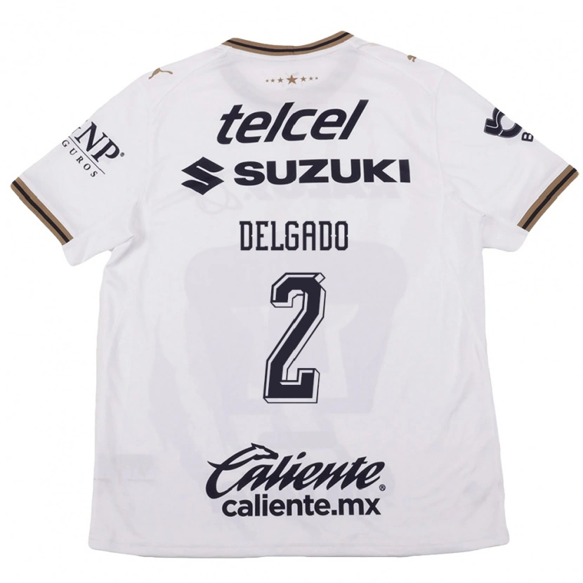 Danxen Mænd Dirce Delgado #2 Hvid Sort Brun Udebane Spillertrøjer 2026/27 Trøje T-Shirt