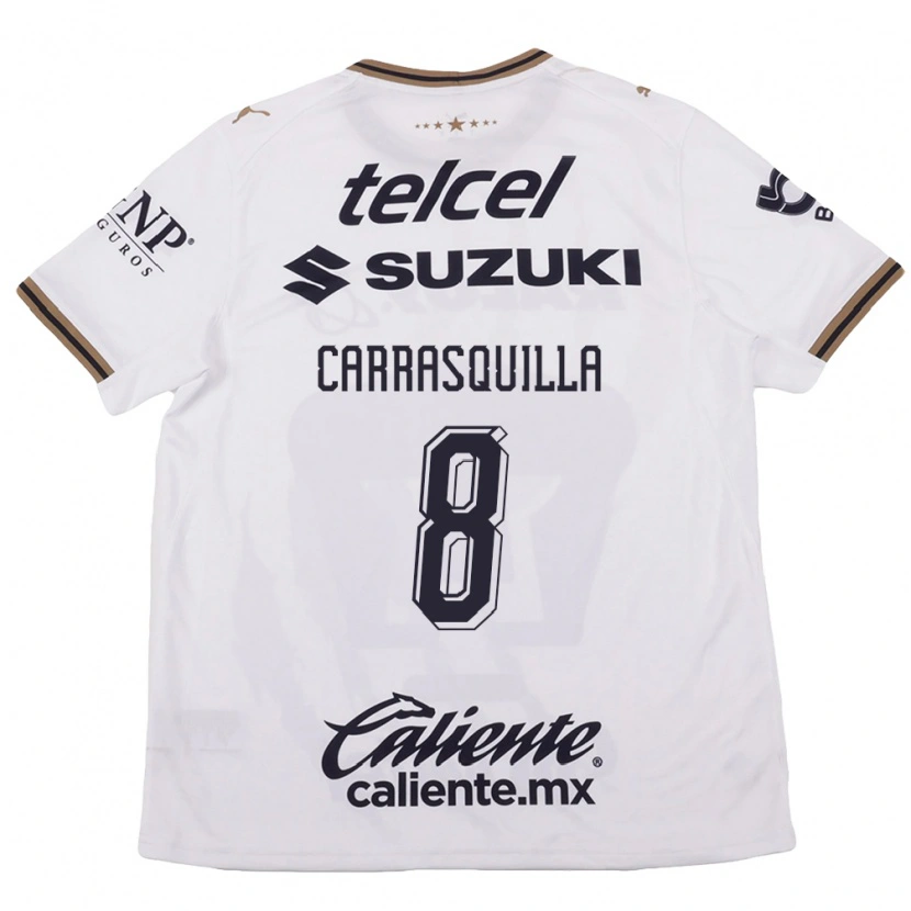Danxen Mænd Adalberto Carrasquilla #8 Hvid Sort Brun Udebane Spillertrøjer 2026/27 Trøje T-Shirt