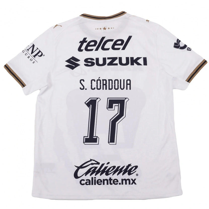 Danxen Mænd Sebastián Córdova #17 Hvid Sort Brun Udebane Spillertrøjer 2026/27 Trøje T-Shirt