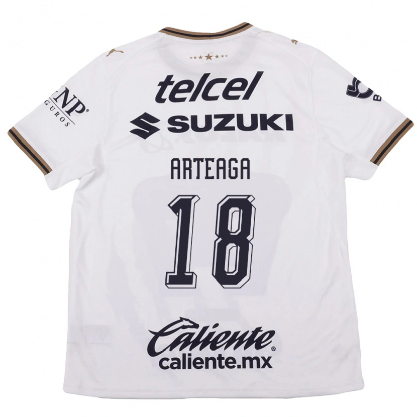 Danxen Mænd Víctor Arteaga #18 Hvid Sort Brun Udebane Spillertrøjer 2026/27 Trøje T-Shirt