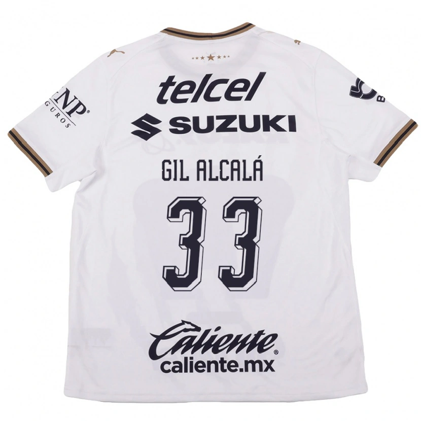 Danxen Mænd Gil Alcala #33 Hvid Sort Brun Udebane Spillertrøjer 2026/27 Trøje T-Shirt