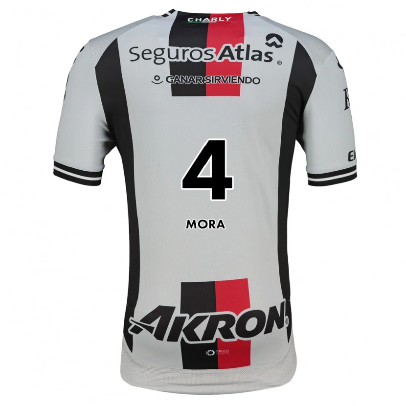Danxen Mænd Adrián Mora #4 Hvid Rød Sort Udebane Spillertrøjer 2026/27 Trøje T-Shirt