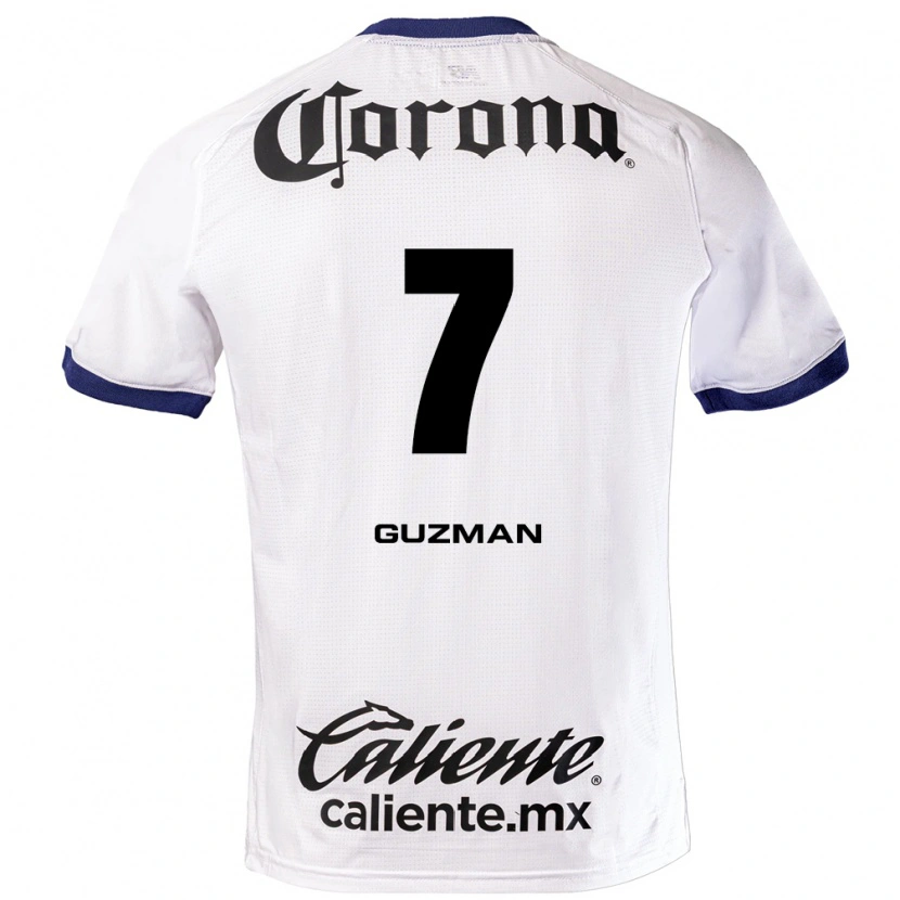 Danxen Mænd Víctor Guzmán #7 Hvid Blå Sort Udebane Spillertrøjer 2026/27 Trøje T-Shirt