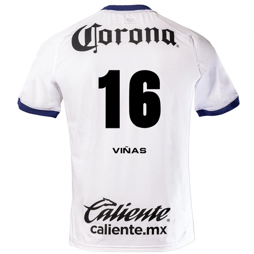 Danxen Mænd Federico Viñas #16 Hvid Blå Sort Udebane Spillertrøjer 2026/27 Trøje T-Shirt