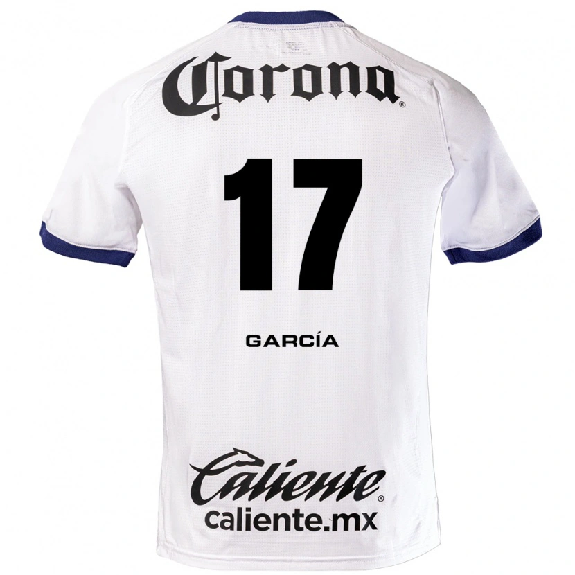 Danxen Mænd Brian García #17 Hvid Blå Sort Udebane Spillertrøjer 2026/27 Trøje T-Shirt