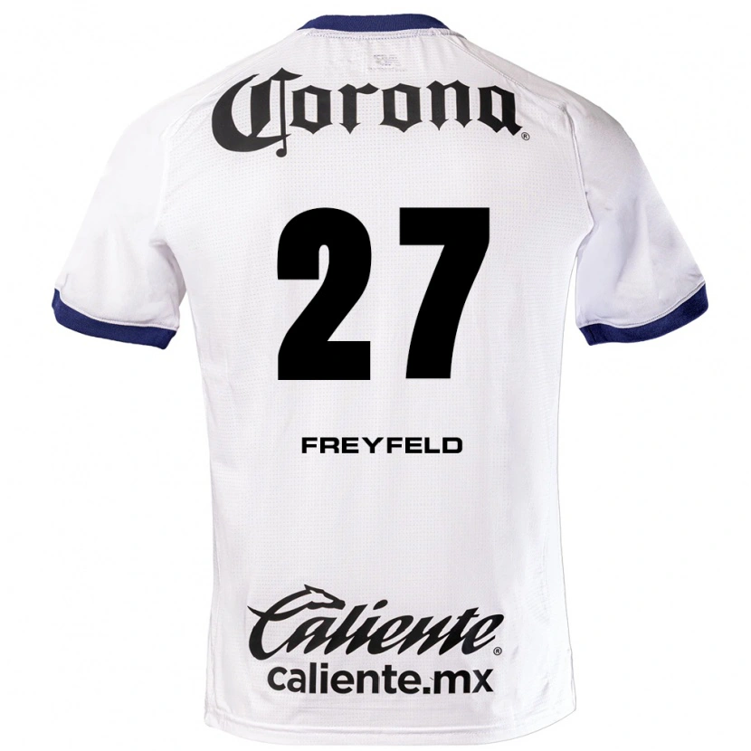 Danxen Mænd Emiliano Freyfeld #27 Hvid Blå Sort Udebane Spillertrøjer 2026/27 Trøje T-Shirt