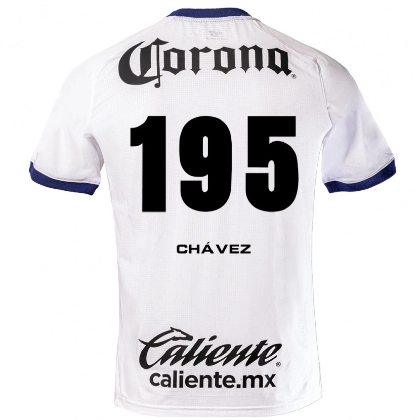 Danxen Mænd Ángel Chávez #195 Hvid Blå Sort Udebane Spillertrøjer 2026/27 Trøje T-Shirt