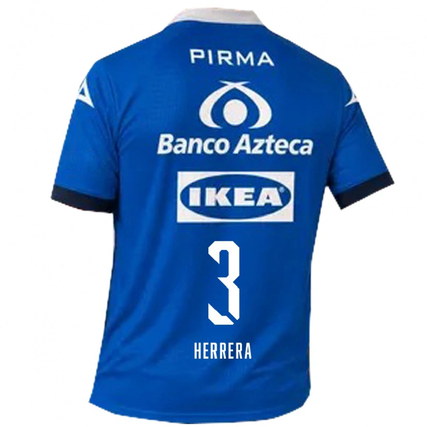 Danxen Mænd Alberto Herrera #3 Blå Hvid Udebane Spillertrøjer 2026/27 Trøje T-Shirt