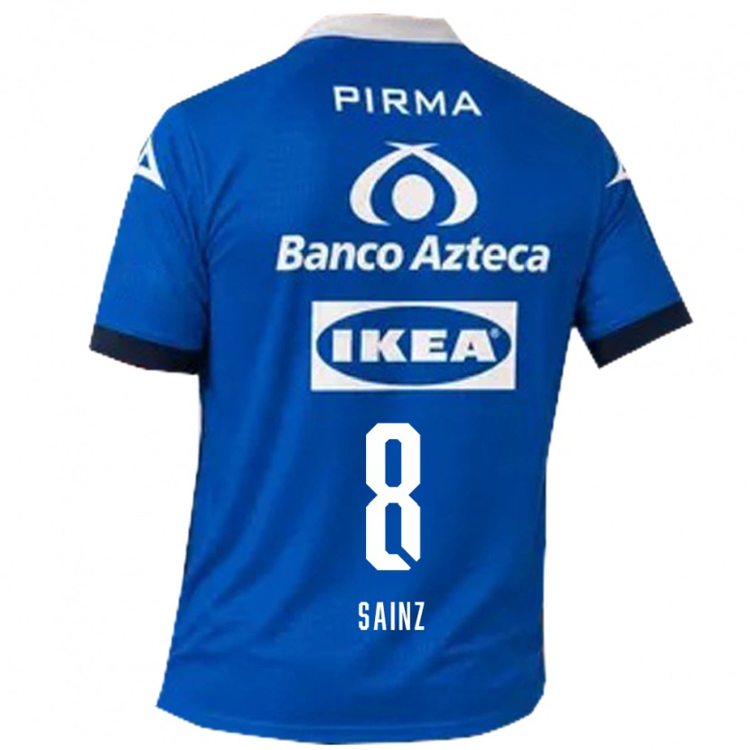 Danxen Mænd María Sainz #8 Blå Hvid Udebane Spillertrøjer 2026/27 Trøje T-Shirt