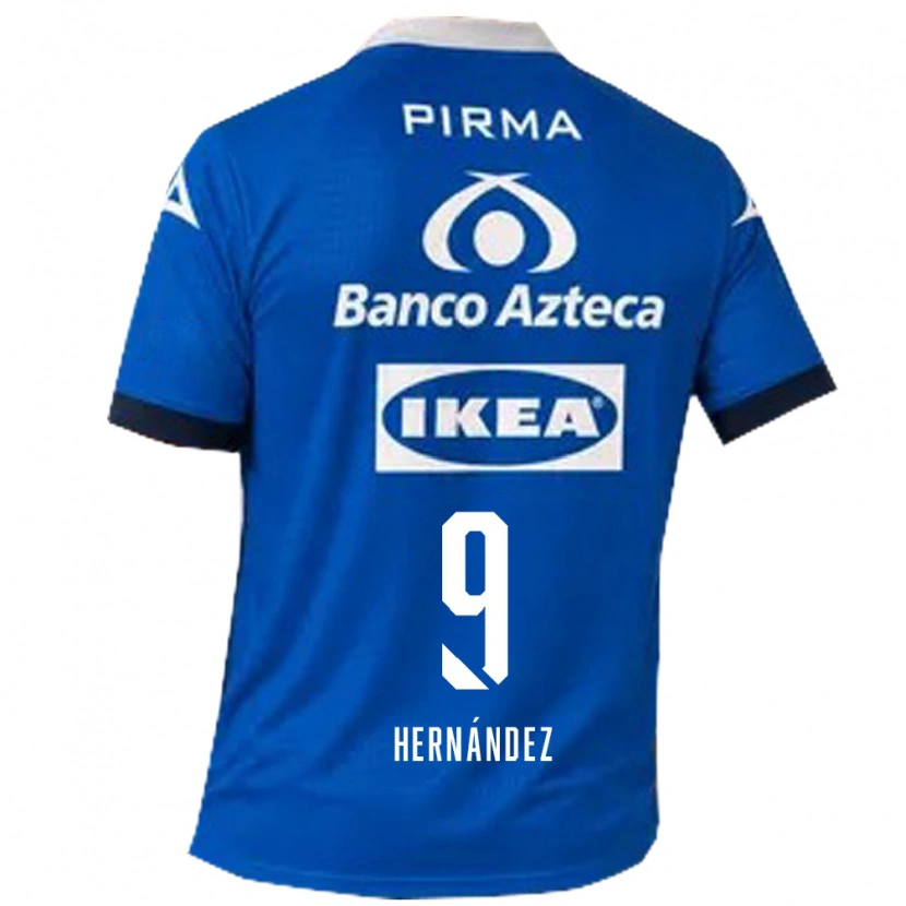 Danxen Mænd Luifer Hernández #9 Blå Hvid Udebane Spillertrøjer 2026/27 Trøje T-Shirt