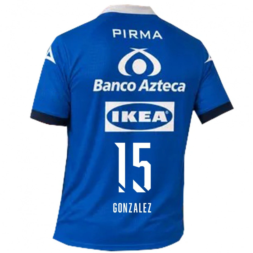 Danxen Mænd Jaqueline González #15 Blå Hvid Udebane Spillertrøjer 2026/27 Trøje T-Shirt