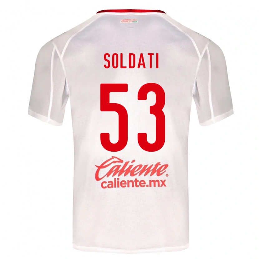 Danxen Mænd Carlo Soldati #53 Hvid Grøn Rød Udebane Spillertrøjer 2026/27 Trøje T-Shirt