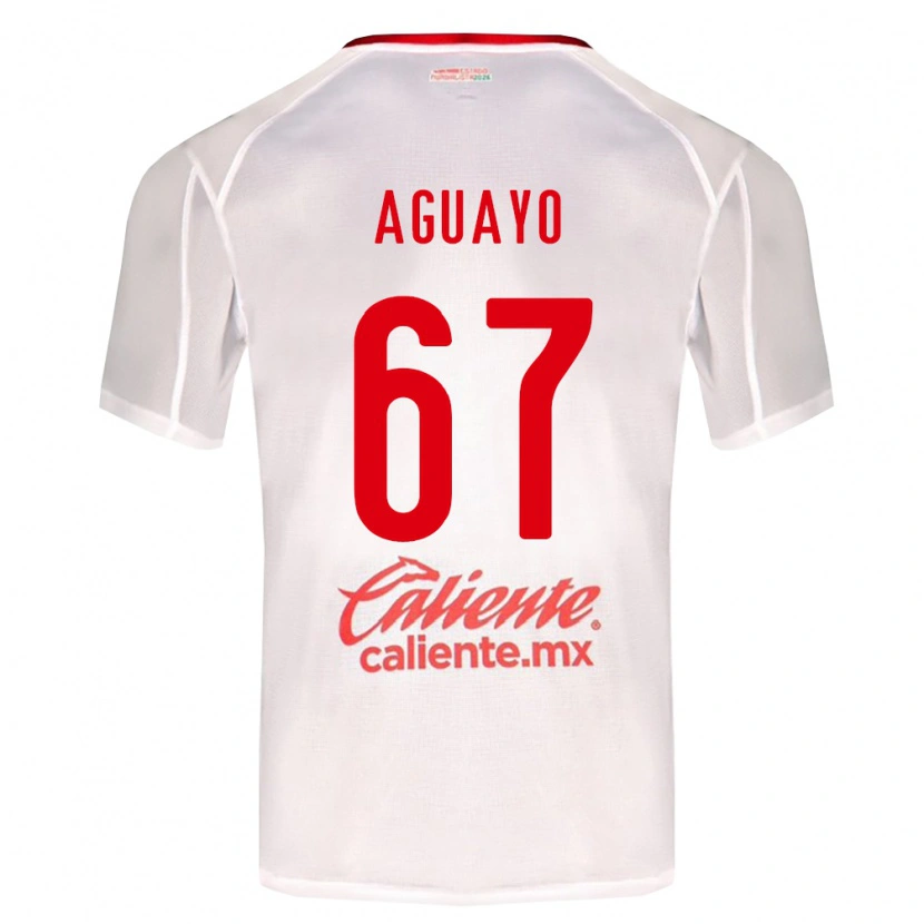 Danxen Mænd Sergio Aguayo #67 Hvid Grøn Rød Udebane Spillertrøjer 2026/27 Trøje T-Shirt
