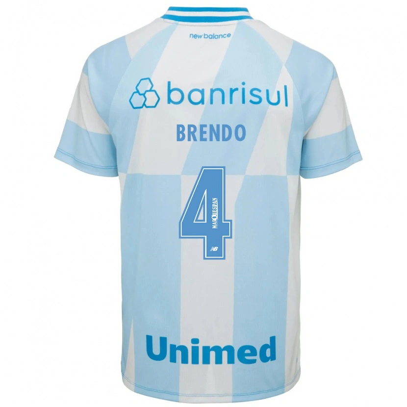 Danxen Mænd David Brendo #4 Lyseblå Hvid Udebane Spillertrøjer 2026/27 Trøje T-Shirt