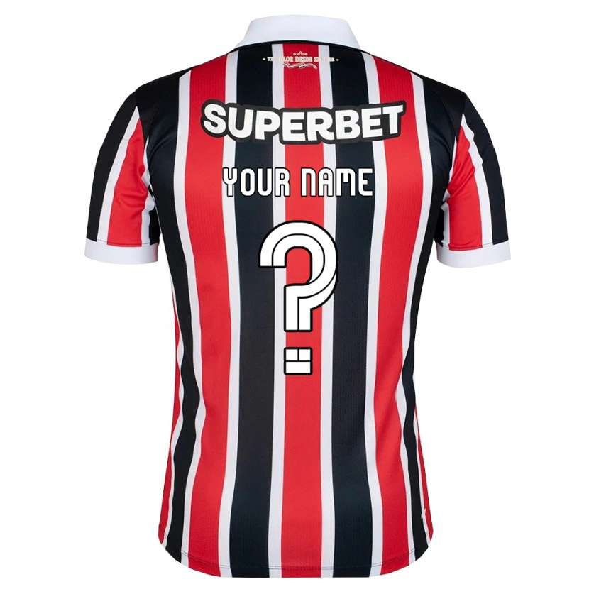 Danxen Mænd Dit Navn #0 Rød Hvid Sort Udebane Spillertrøjer 2026/27 Trøje T-Shirt