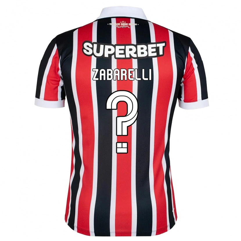 Danxen Mænd Gustavo Zabarelli #0 Rød Hvid Sort Udebane Spillertrøjer 2026/27 Trøje T-Shirt