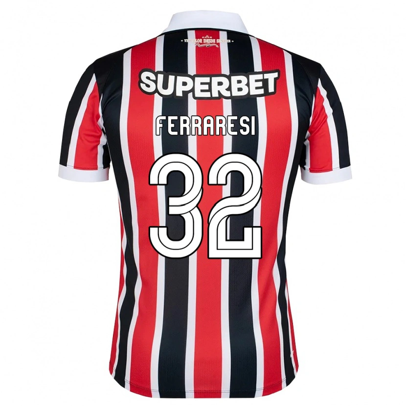 Danxen Mænd Nahuel Ferraresi #32 Rød Hvid Sort Udebane Spillertrøjer 2026/27 Trøje T-Shirt