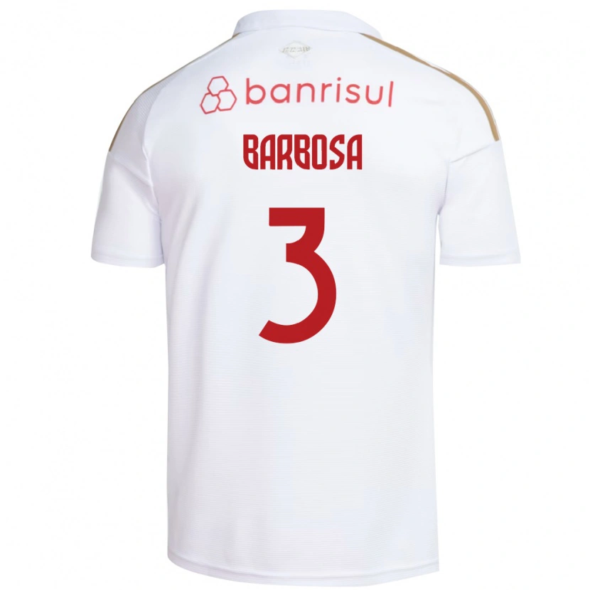 Danxen Mænd Mauricio Barbosa #3 Hvid Rød Udebane Spillertrøjer 2026/27 Trøje T-Shirt