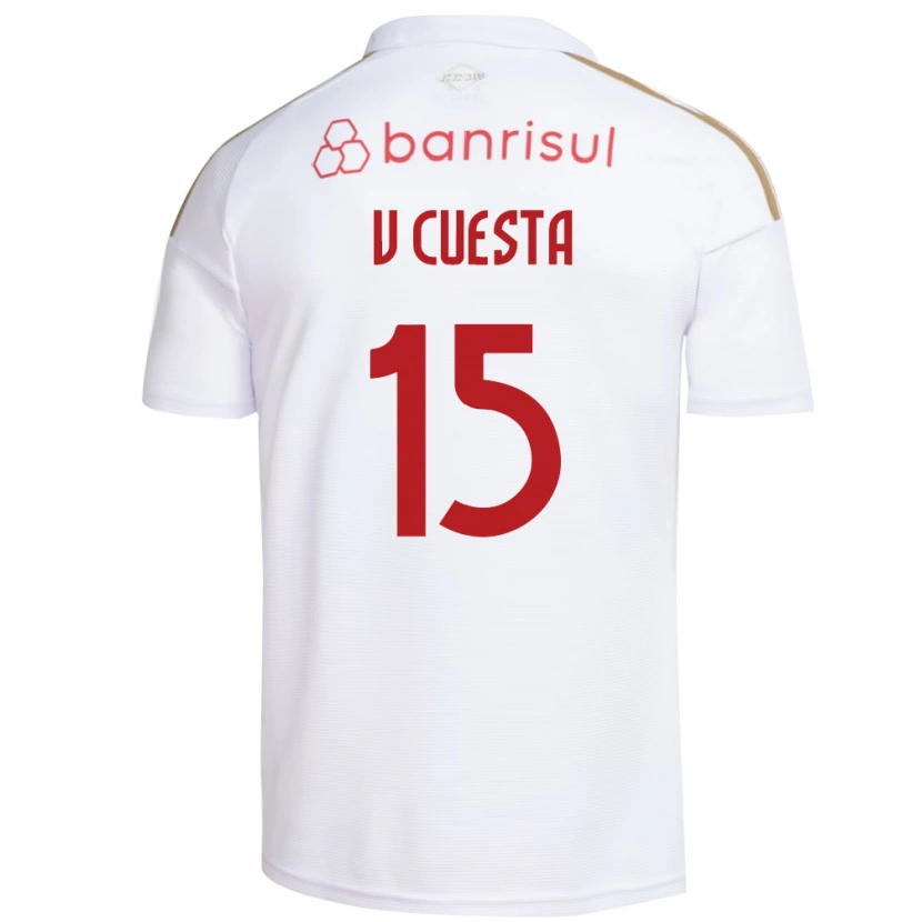 Danxen Mænd Victor Cuesta #15 Hvid Rød Udebane Spillertrøjer 2026/27 Trøje T-Shirt