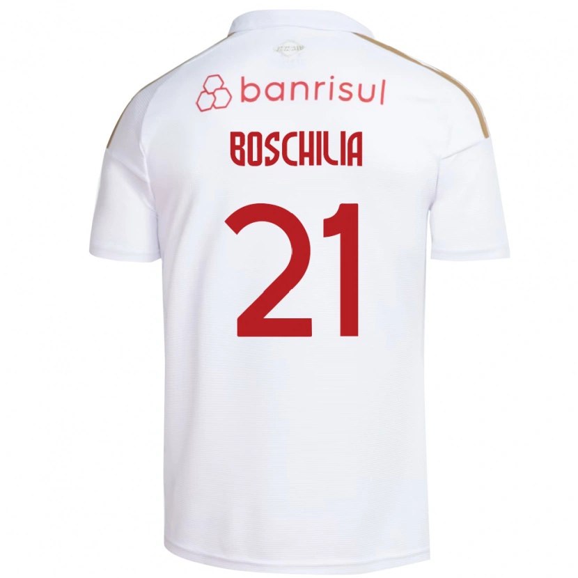 Danxen Mænd Gabriel Boschilia #21 Hvid Rød Udebane Spillertrøjer 2026/27 Trøje T-Shirt
