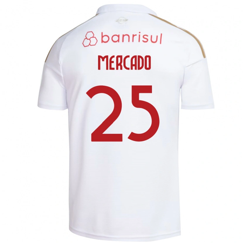 Danxen Mænd Gabriel Mercado #25 Hvid Rød Udebane Spillertrøjer 2026/27 Trøje T-Shirt