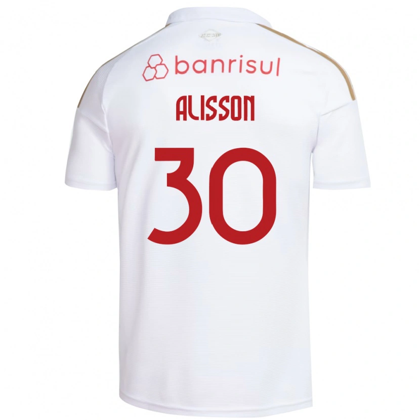 Danxen Mænd Alisson Rodrigues De Melo #30 Hvid Rød Udebane Spillertrøjer 2026/27 Trøje T-Shirt