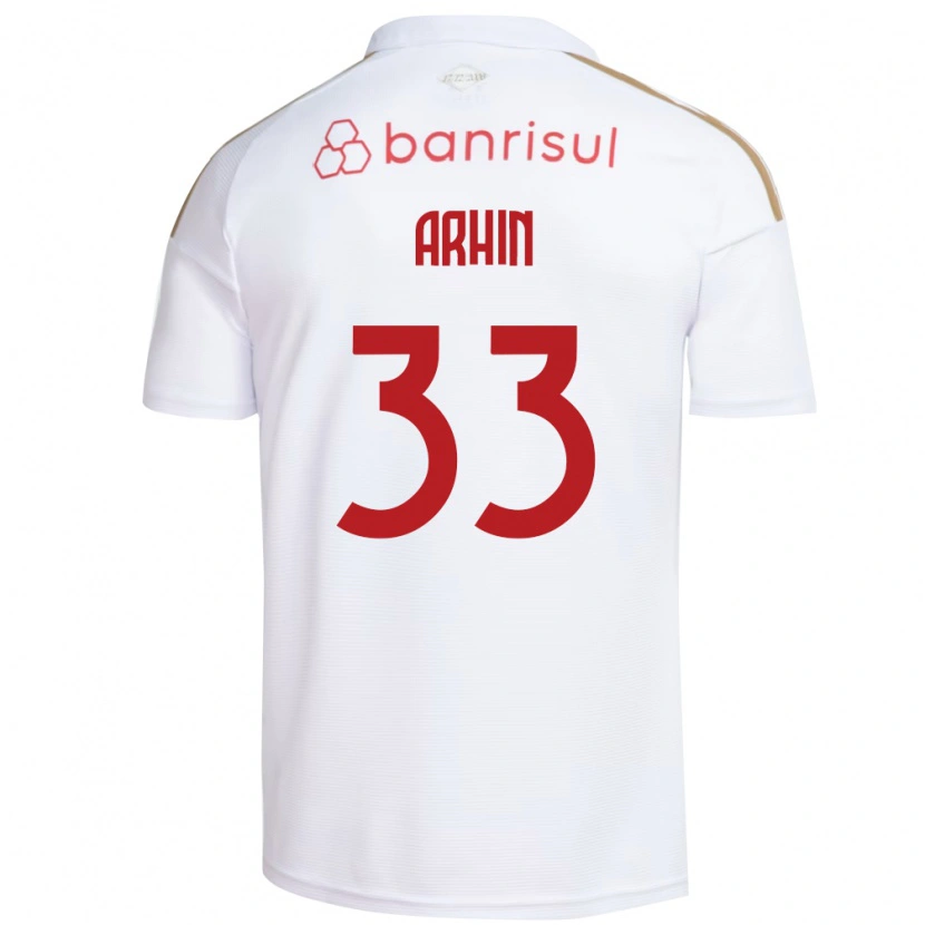 Danxen Mænd Benjamin Arhin #33 Hvid Rød Udebane Spillertrøjer 2026/27 Trøje T-Shirt