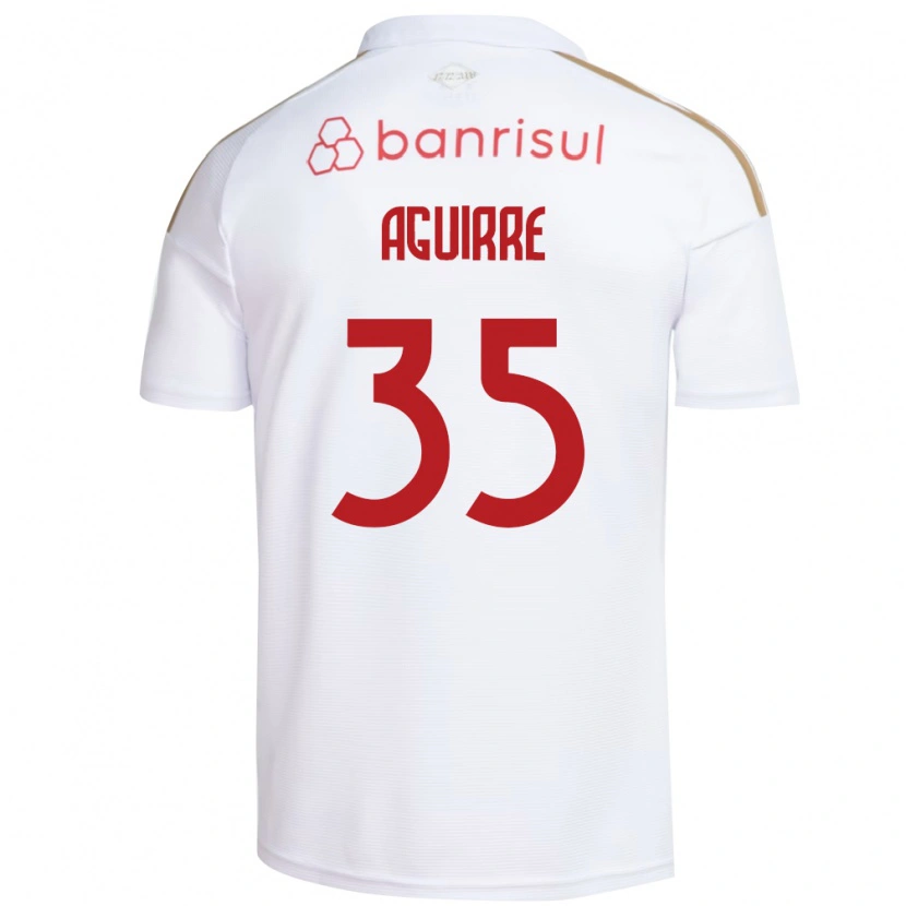 Danxen Mænd Braian Aguirre #35 Hvid Rød Udebane Spillertrøjer 2026/27 Trøje T-Shirt