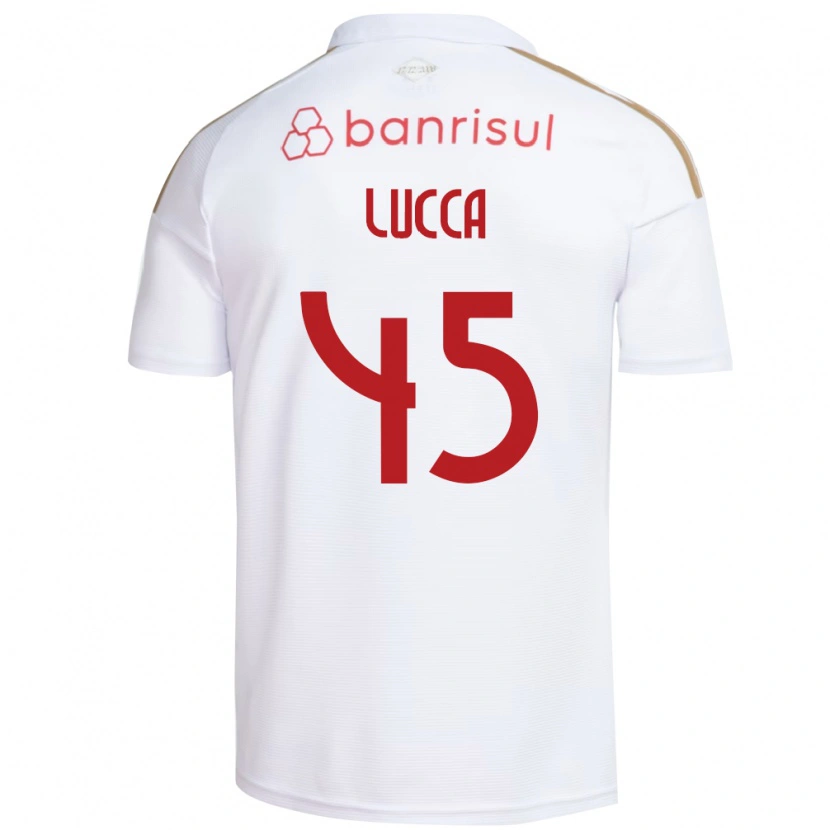 Danxen Mænd Lucca #45 Hvid Rød Udebane Spillertrøjer 2026/27 Trøje T-Shirt