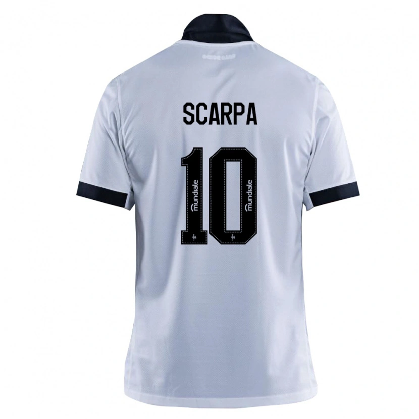 Danxen Mænd Gustavo Scarpa #10 Sort Hvid Udebane Spillertrøjer 2026/27 Trøje T-Shirt
