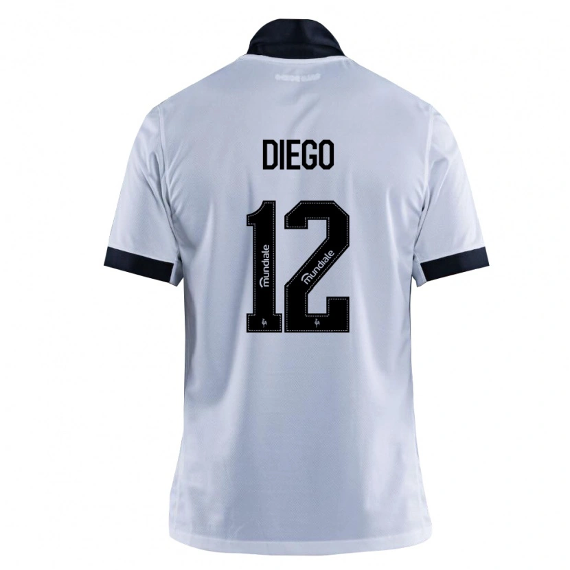 Danxen Mænd Diego #12 Sort Hvid Udebane Spillertrøjer 2026/27 Trøje T-Shirt