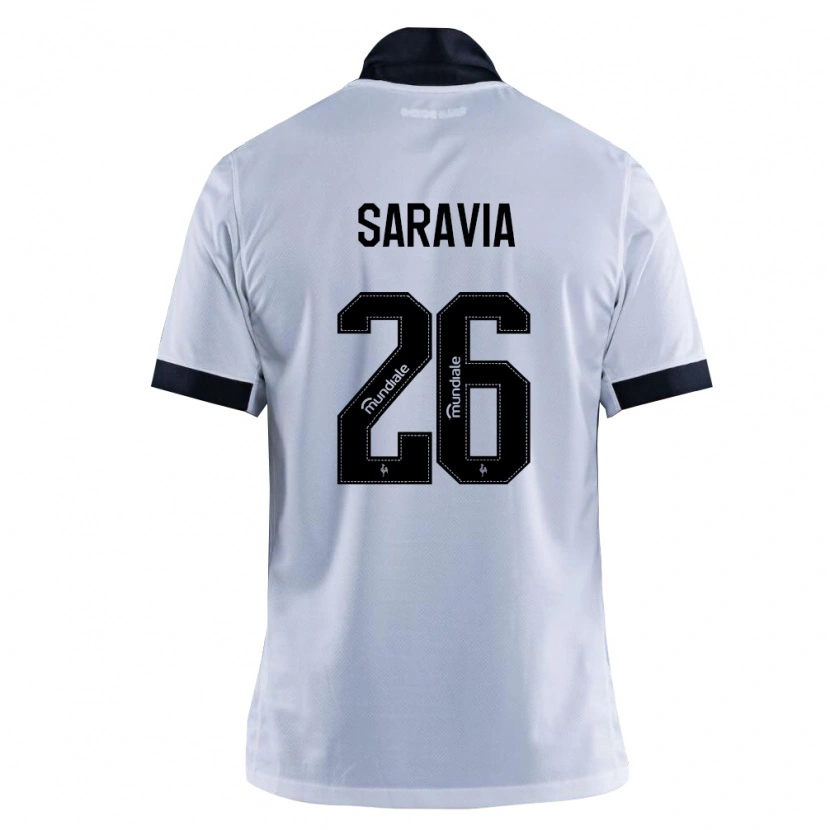 Danxen Mænd Renzo Saravia #26 Sort Hvid Udebane Spillertrøjer 2026/27 Trøje T-Shirt
