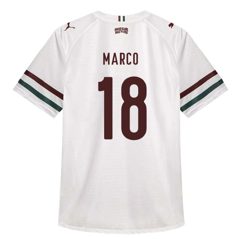 Danxen Mænd Marco Antonio De Sousa Medeiros #18 Hvid Grøn Vinrød Udebane Spillertrøjer 2026/27 Trøje T-Shirt
