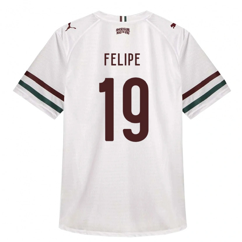 Danxen Mænd Felipe Gustavo Araujo Sousa #19 Hvid Grøn Vinrød Udebane Spillertrøjer 2026/27 Trøje T-Shirt