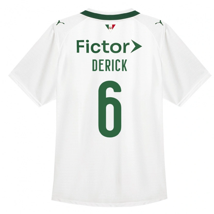Danxen Mænd Derick Araújo Campos #6 Grøn Hvid Udebane Spillertrøjer 2026/27 Trøje T-Shirt