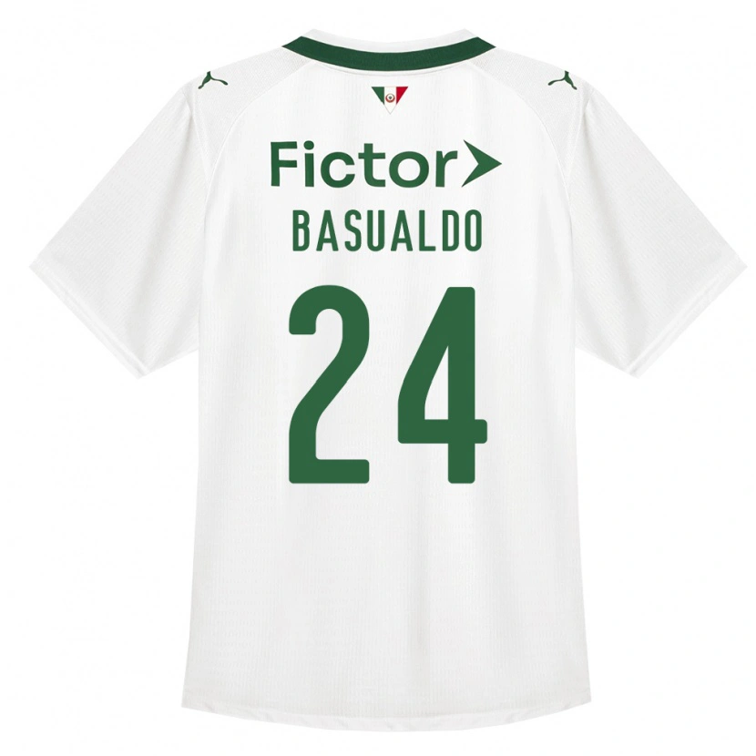 Danxen Mænd Luis Basualdo #24 Grøn Hvid Udebane Spillertrøjer 2026/27 Trøje T-Shirt