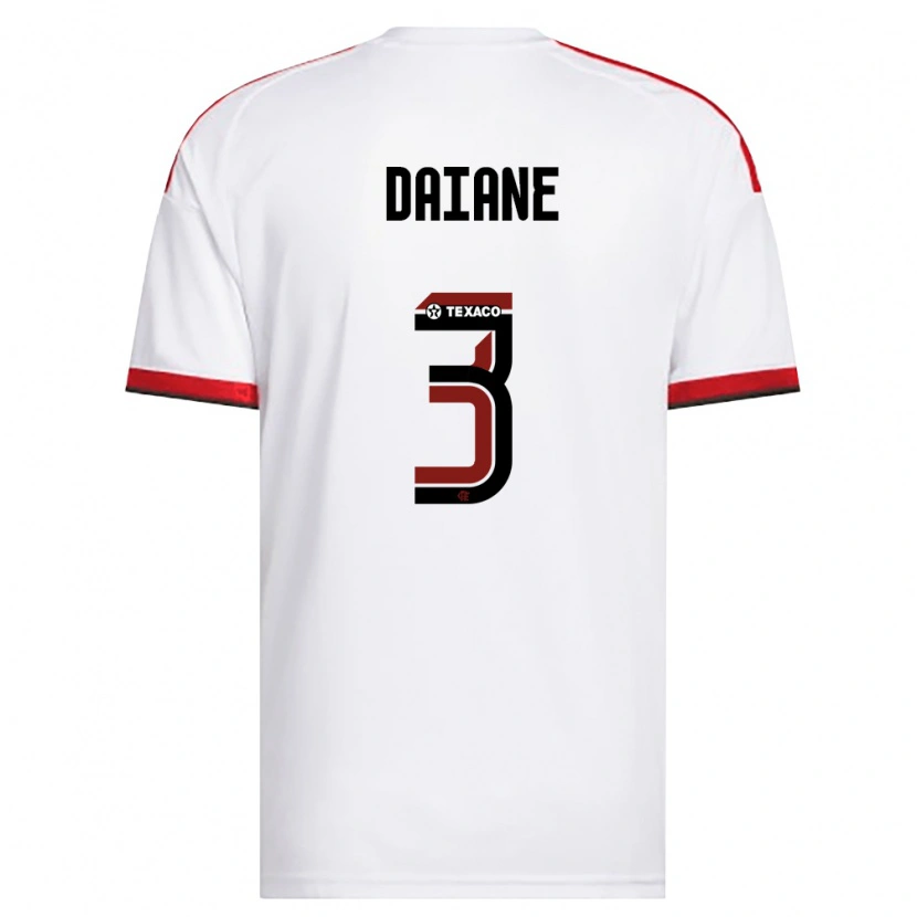 Danxen Mænd Daiane #3 Hvid Rød Sort Udebane Spillertrøjer 2026/27 Trøje T-Shirt