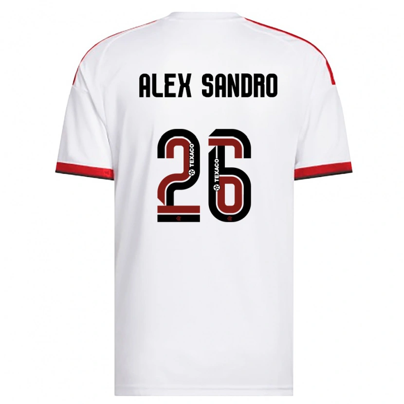 Danxen Mænd Alex Sandro #26 Hvid Rød Sort Udebane Spillertrøjer 2026/27 Trøje T-Shirt
