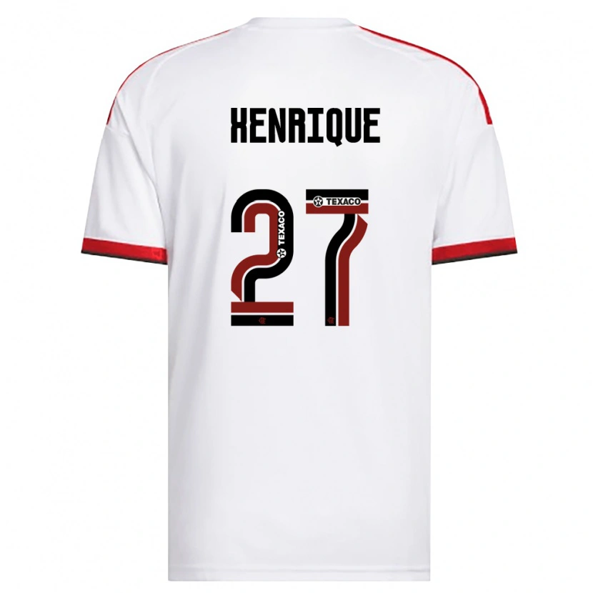 Danxen Mænd Bruno Henrique #27 Hvid Rød Sort Udebane Spillertrøjer 2026/27 Trøje T-Shirt